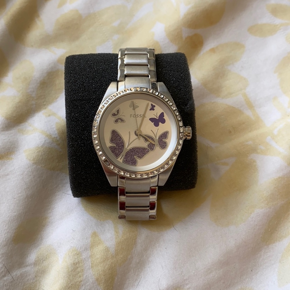 Fossil Watch with Butterflies
